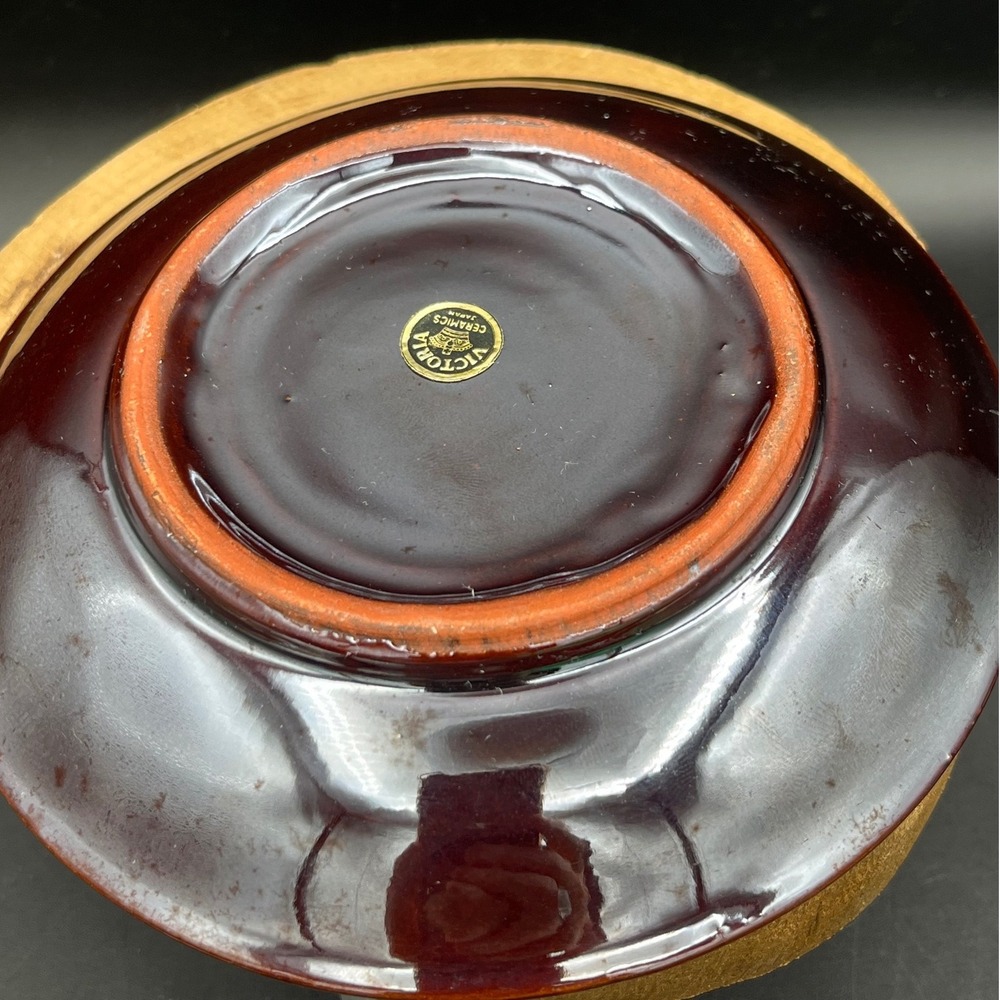 Vtg VICTORIA CERAMICS Tiki Totum Demitasse Cup & Saucer Japan Set of Two 60s - Picture 6 of 12